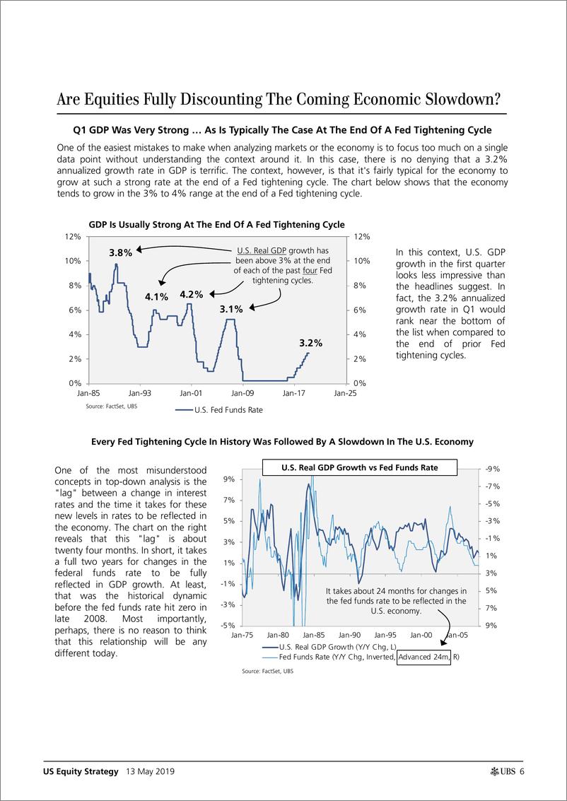 《瑞银-美股-股票策略-美国股市策略：股市是否完全消化了即将到来的经济放缓？-2019.5.13-62页》 - 第7页预览图