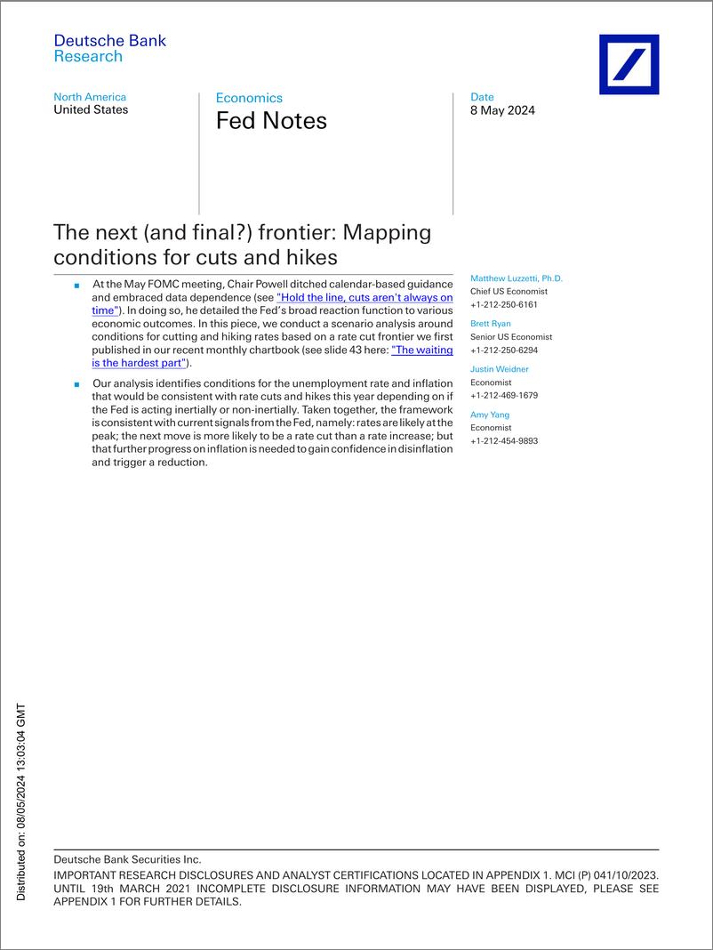 《Deutsche Bank-Fed Notes The next (and final) frontier Mapping condition...-108122906》 - 第1页预览图