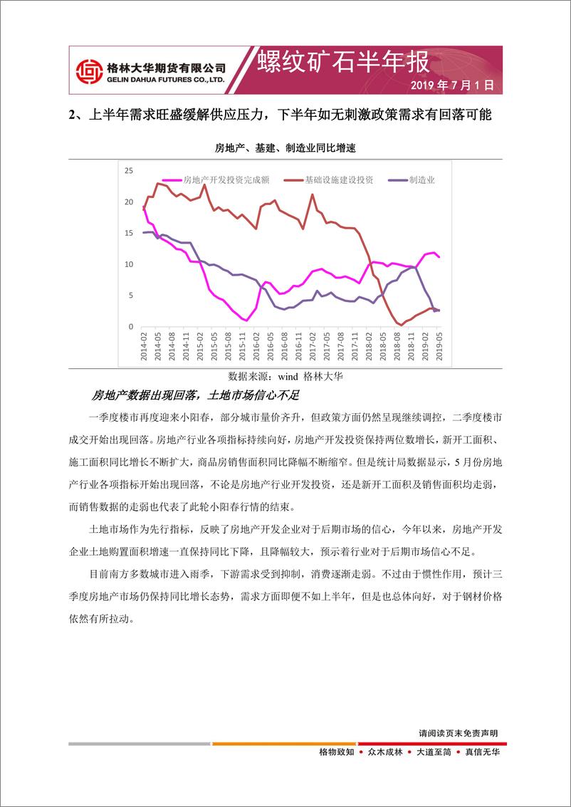 《螺纹矿石半年报：限产频繁需求走弱，钢价宽幅震荡，供应存在不确定性，矿石逢低买入-20190701-格林大华期货-20页》 - 第6页预览图