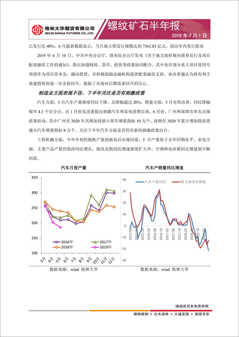《螺纹矿石半年报：限产频繁需求走弱，钢价宽幅震荡，供应存在不确定性，矿石逢低买入-20190701-格林大华期货-20页》 - 第8页预览图