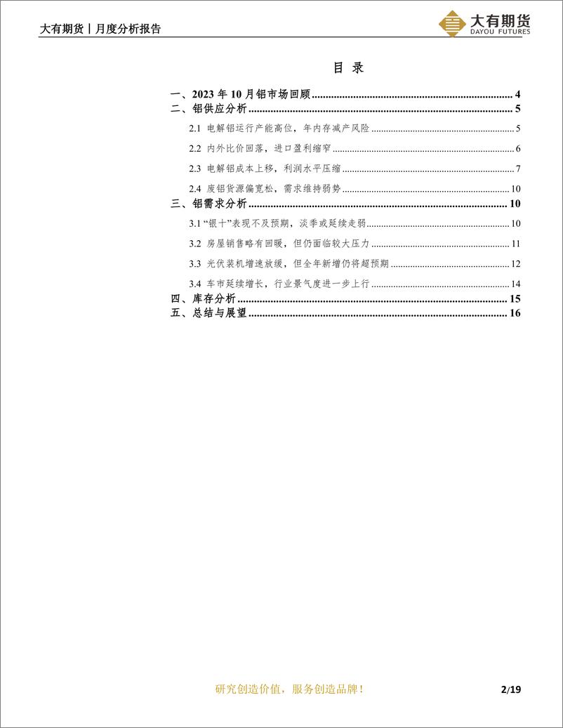 《铝月度分析报告：旺季需求证伪，关注枯水期减产-20231031-大有期货-20页》 - 第4页预览图