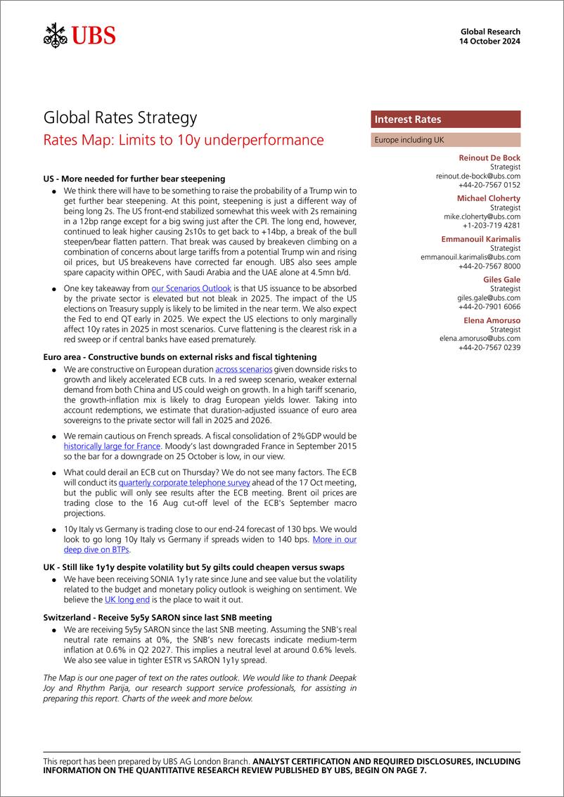 《UBS Fixed Income-Global Rates Strategy _Rates Map Limits to 10y underperform...-110798122》 - 第1页预览图