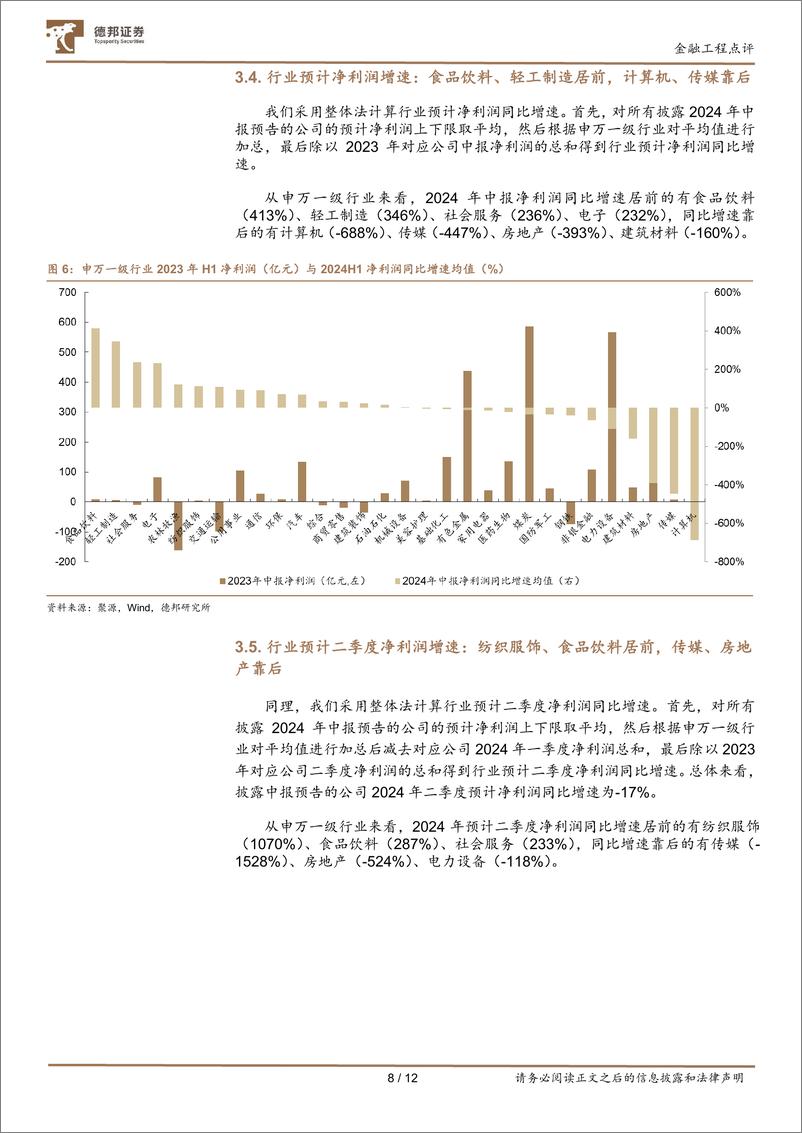 《金融工程点评：2024年中报预告点评-240717-德邦证券-12页》 - 第8页预览图