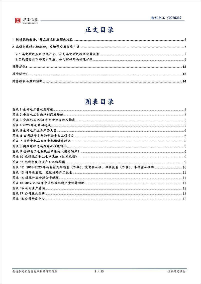 《金杯电工(002533)扁电磁线全球领先者，电网升级与新能源转型双轮驱动-240731-华安证券-15页》 - 第3页预览图