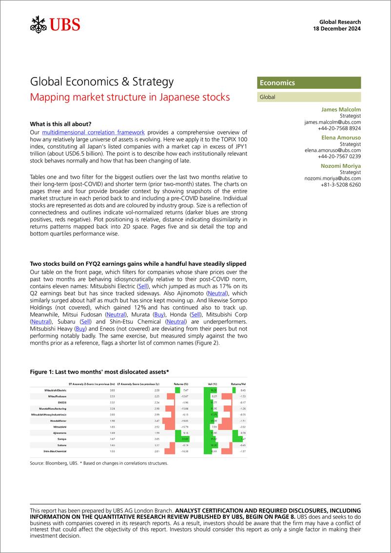 《UBS Economics-Global Economics  Strategy _Mapping market structure in Jap...-112278218》 - 第1页预览图