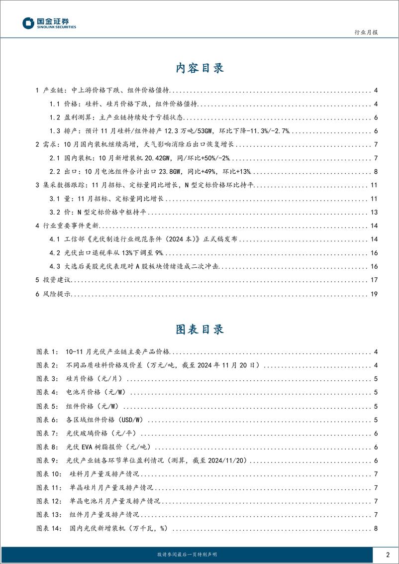 《电力设备与新能源行业光伏行业11月月度跟踪：内外需保持旺盛，关注部分环节价格拐点-241126-国金证券-21页》 - 第2页预览图