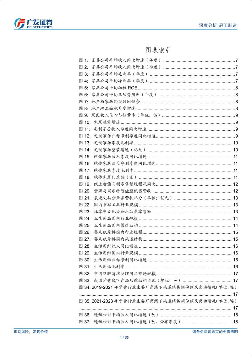 《轻工行业2023年报及2024年一季报总结：出口板块景气，内需龙头稳定、分红向好-240505-广发证券-35页》 - 第4页预览图