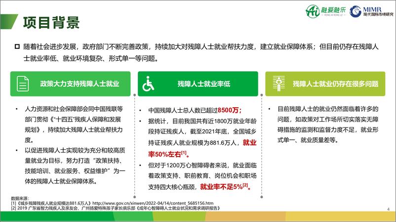 《【融合就业议题】“展心计划”用人单位融合就业意愿调研项目报告》 - 第4页预览图