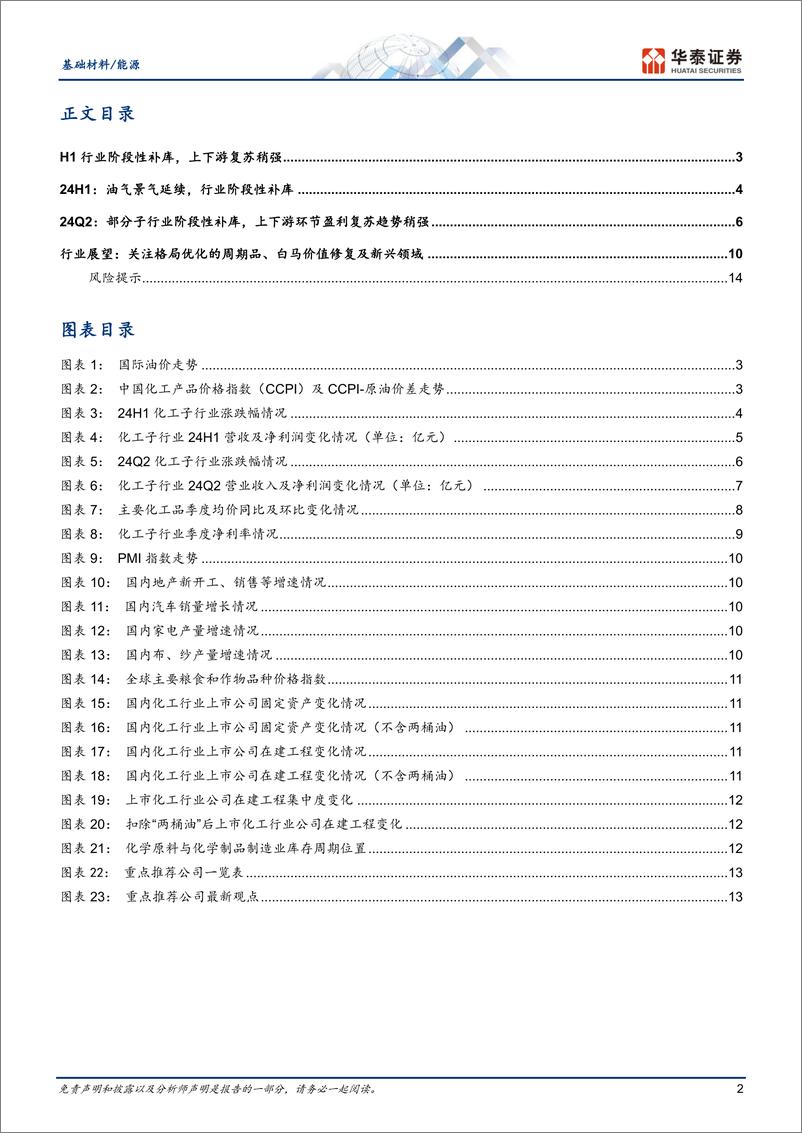 《基础材料／能源行业：H1行业阶段性补库，上下游复苏稍强-240902-华泰证券-17页》 - 第2页预览图