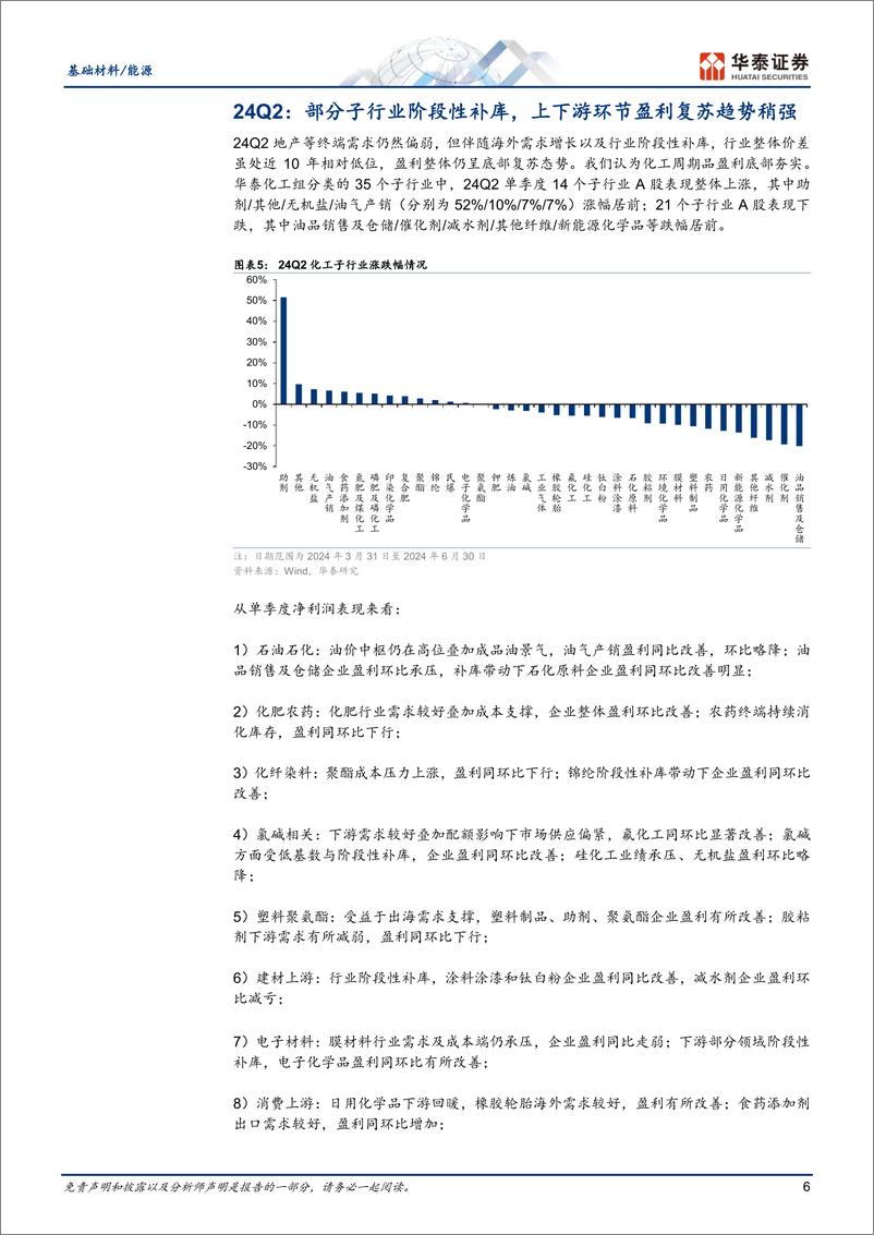 《基础材料／能源行业：H1行业阶段性补库，上下游复苏稍强-240902-华泰证券-17页》 - 第6页预览图