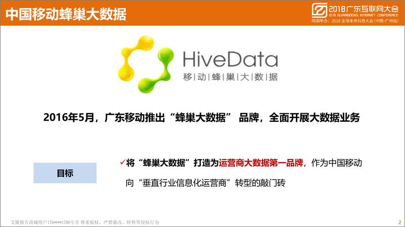 《2018广东互联网大会演讲PPT%7C蜂巢大数据助力数字广东建设实践%7C中国移动》 - 第2页预览图