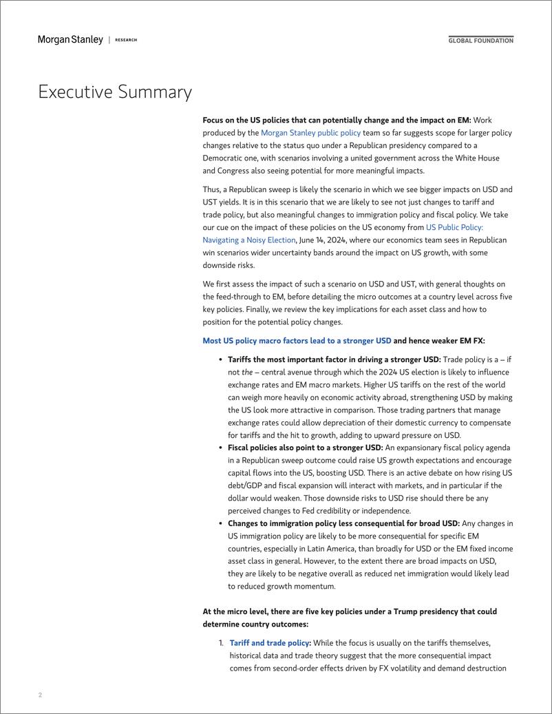 《Morgan Stanley Fixed-EM Fixed Income Strategy  Global Economics US Election Imp...-110151547》 - 第2页预览图