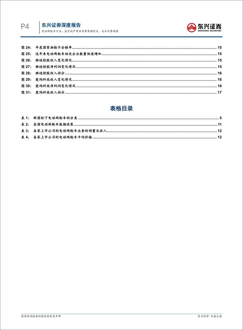 《电动两轮车行业：监管趋严带来存量替换需求，龙头优势稳固-240930-东兴证券-19页》 - 第4页预览图