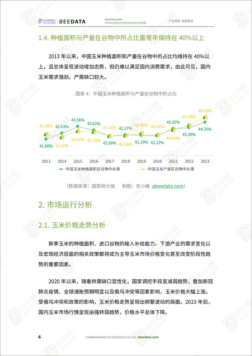 《农小蜂-2024年中国玉米市场及成本收益分析简报》 - 第8页预览图