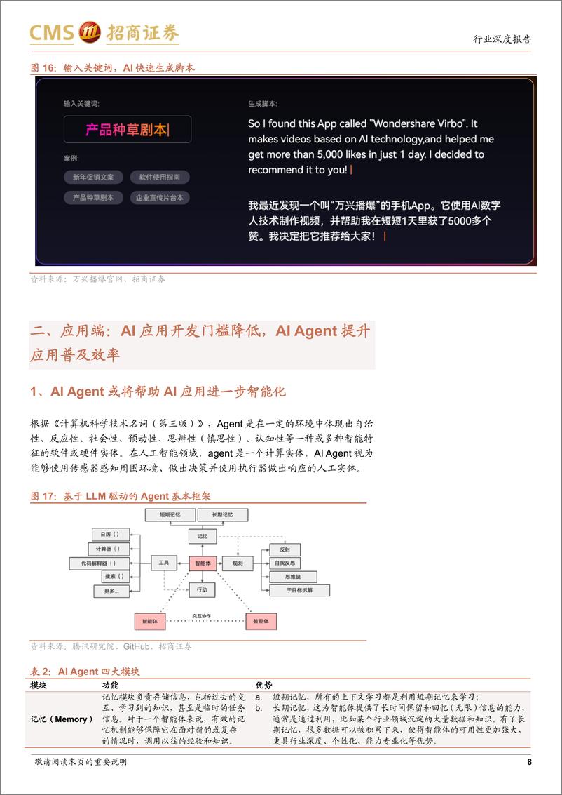 《招商证券-计算机行业AIGC系列报告（五）：大模型多模态应用深化，AI Agent为应用普及提速》 - 第8页预览图