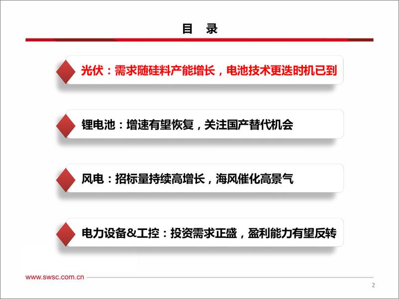 《电力设备新能源行业2022年中期投资策略：新能源需求加速增长，把握技术更迭、国产替代机会-20220626-西南证券-71页》 - 第4页预览图