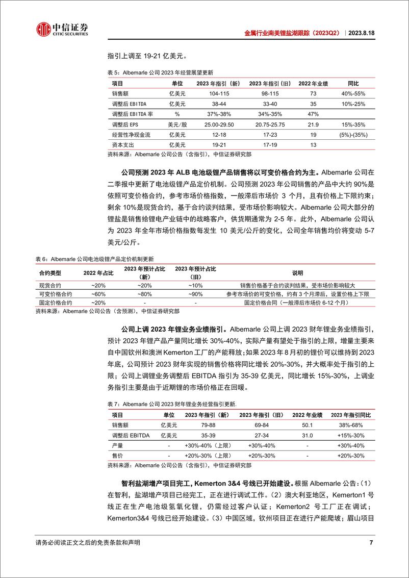 《金属行业南美锂盐湖跟踪（2023Q2）：全年产量或不及预期，锂价后续有望企稳-20230818-中信证券-24页》 - 第8页预览图