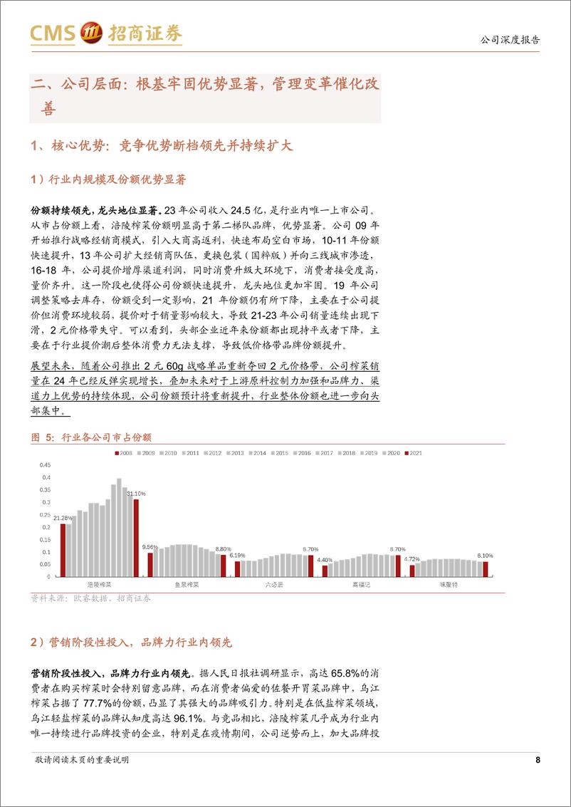 《涪陵榨菜(002507)新视角下的投资机会-241201-招商证券-22页》 - 第8页预览图