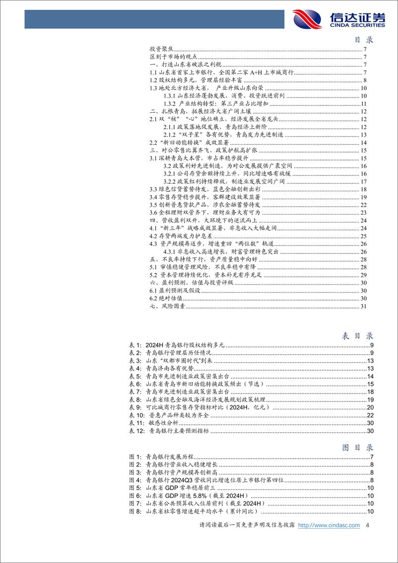 《青岛银行(002948)公司深度报告：区域潜力保驾护航，量质发展逆流而上-241127-信达证券-34页》 - 第4页预览图