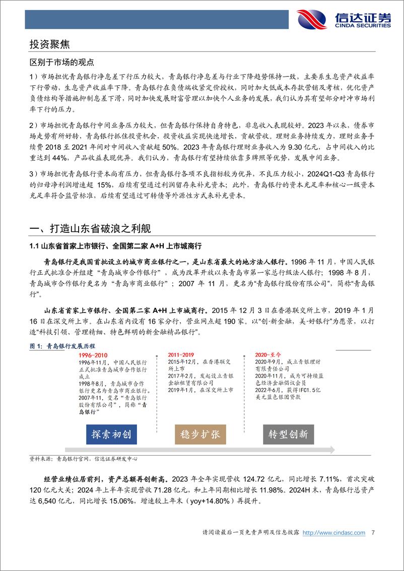 《青岛银行(002948)公司深度报告：区域潜力保驾护航，量质发展逆流而上-241127-信达证券-34页》 - 第7页预览图