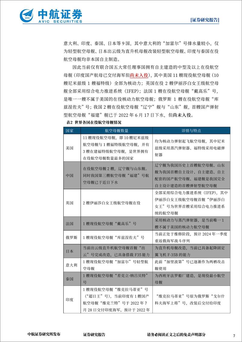 《国防军工行业：解构国外航空母舰，大国巨舰，走向深蓝-20220804-中航证券-42页》 - 第8页预览图