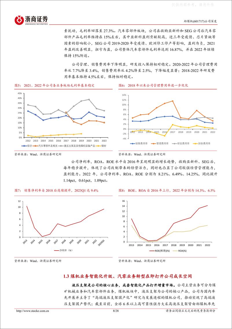 《浙商证券-郑煤机(601717)深度报告-液压支架龙头：汽车零部件业务改善驱动业绩估值双提升-230508》 - 第8页预览图