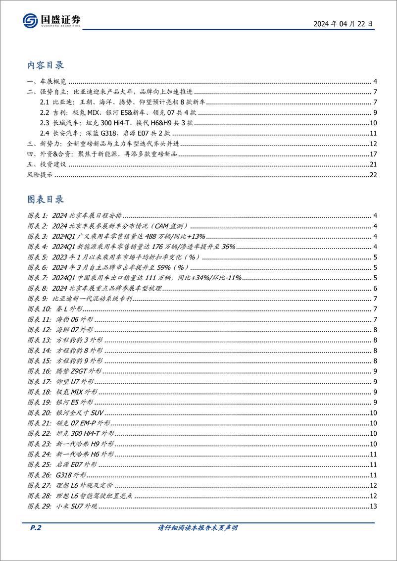 《国盛证券-汽车：北京车展前瞻：自主新品扬帆起航，需求景气向上值得期待》 - 第2页预览图