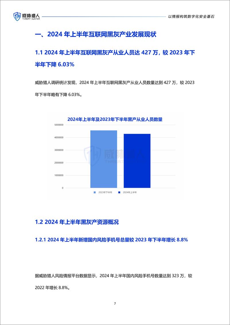 威胁猎人《2024年上半年互联网黑灰产研究报告》-68页 - 第7页预览图