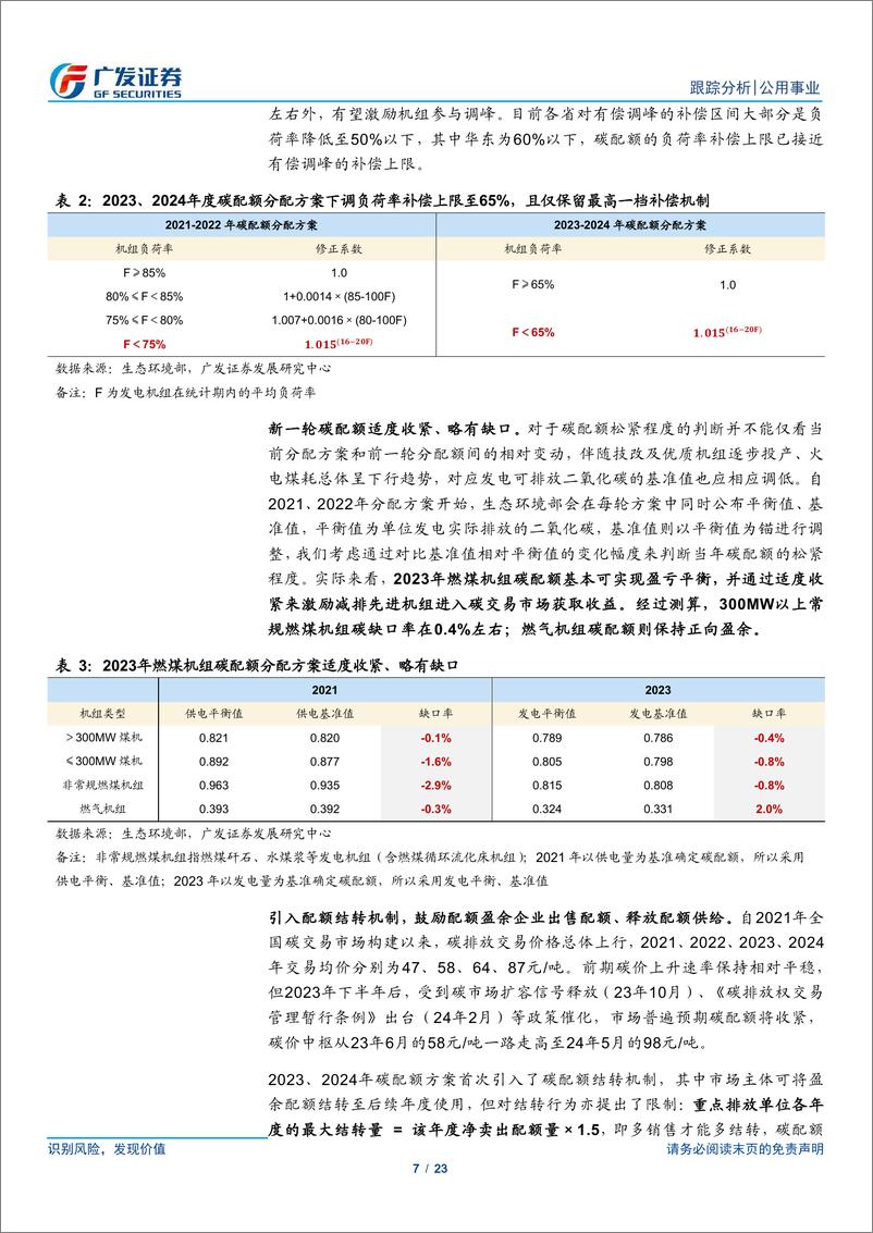 《公用事业行业深度跟踪：调峰激励碳配额获取，资本运作提速进行时-240707-广发证券-23页》 - 第7页预览图