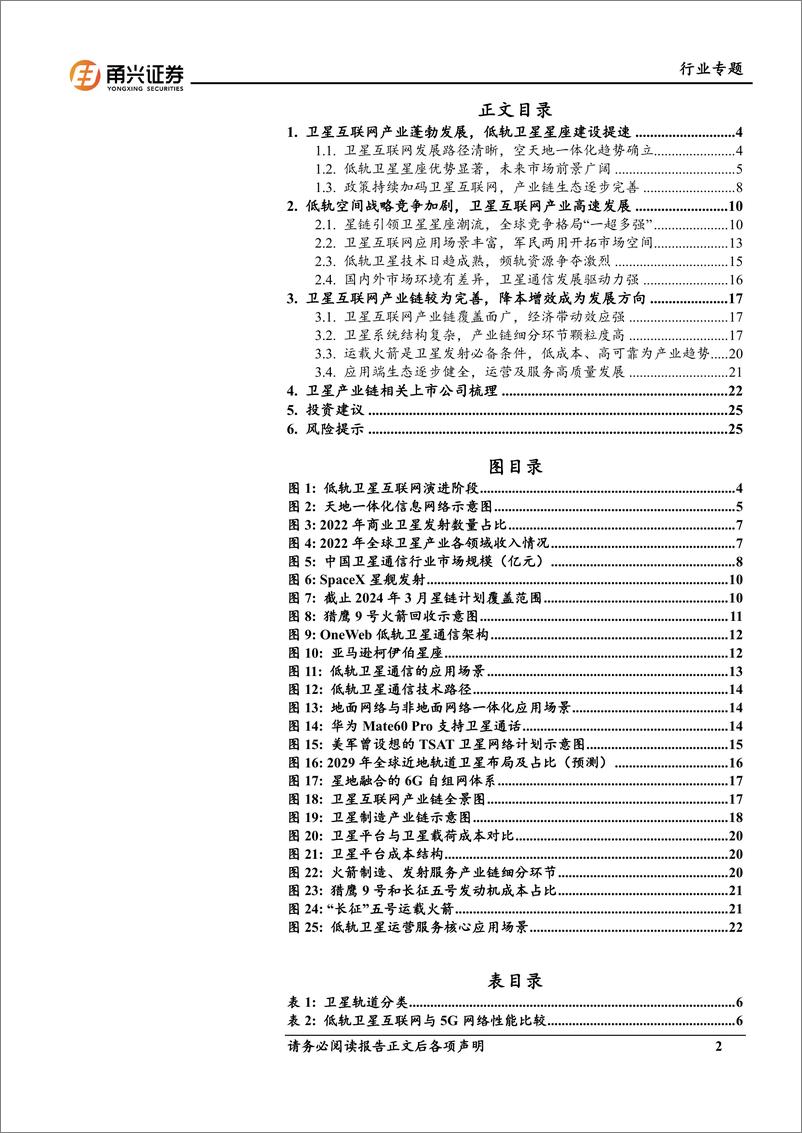 《卫星互联网行业专题报告：卫星互联网星辰大海，产业链迎来裂变时刻-240703-甬兴证券-27页》 - 第2页预览图