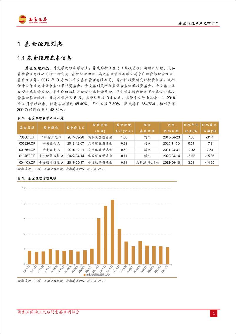 《基金优选系列之四十二：平安基金刘杰，重视价值深耕成长，控制回撤较强防守-20230824-西南证券-24页》 - 第6页预览图