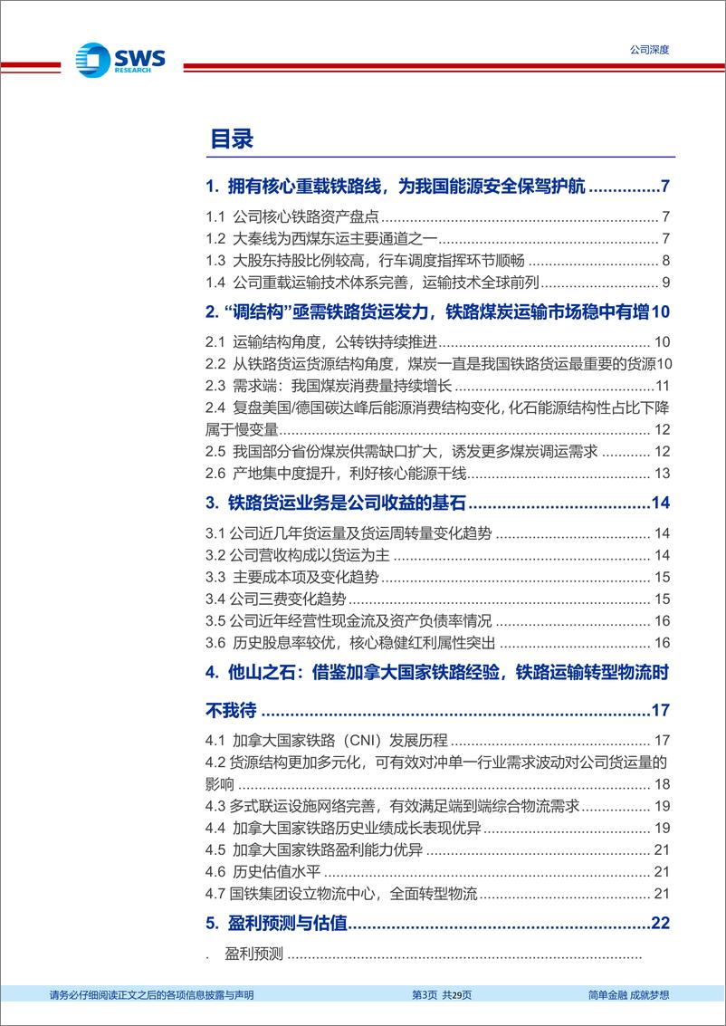 《大秦铁路(601006)能源重载核心干线，国铁改革转型物流可期-240606-申万宏源-29页》 - 第3页预览图