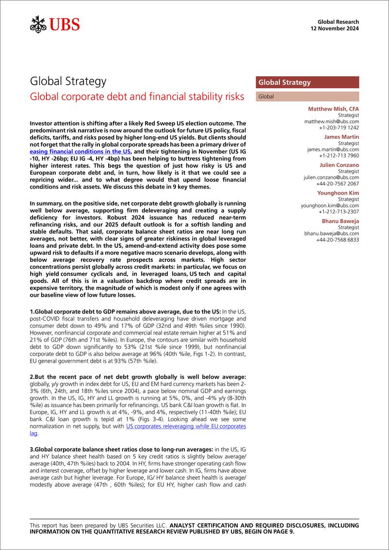 《UBS Equities-Global Strategy _Global corporate debt and financial stabili...-111518880》 - 第1页预览图