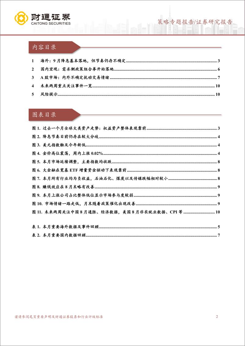 《8月市场回顾：外部扰动渐退-240831-财通证券-11页》 - 第2页预览图