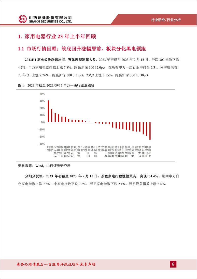 《家电行业2023年中报点评：外销拐点确定性强，高景气再觅新机遇-20230918-山西证券-33页》 - 第7页预览图