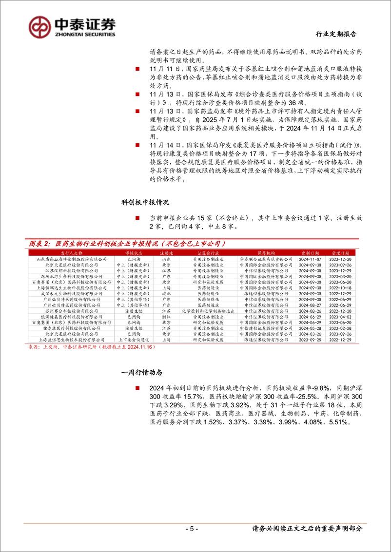 《医药生物行业：医保基金预付文件发布，积极布局2025年改善方向-241117-中泰证券-12页》 - 第5页预览图