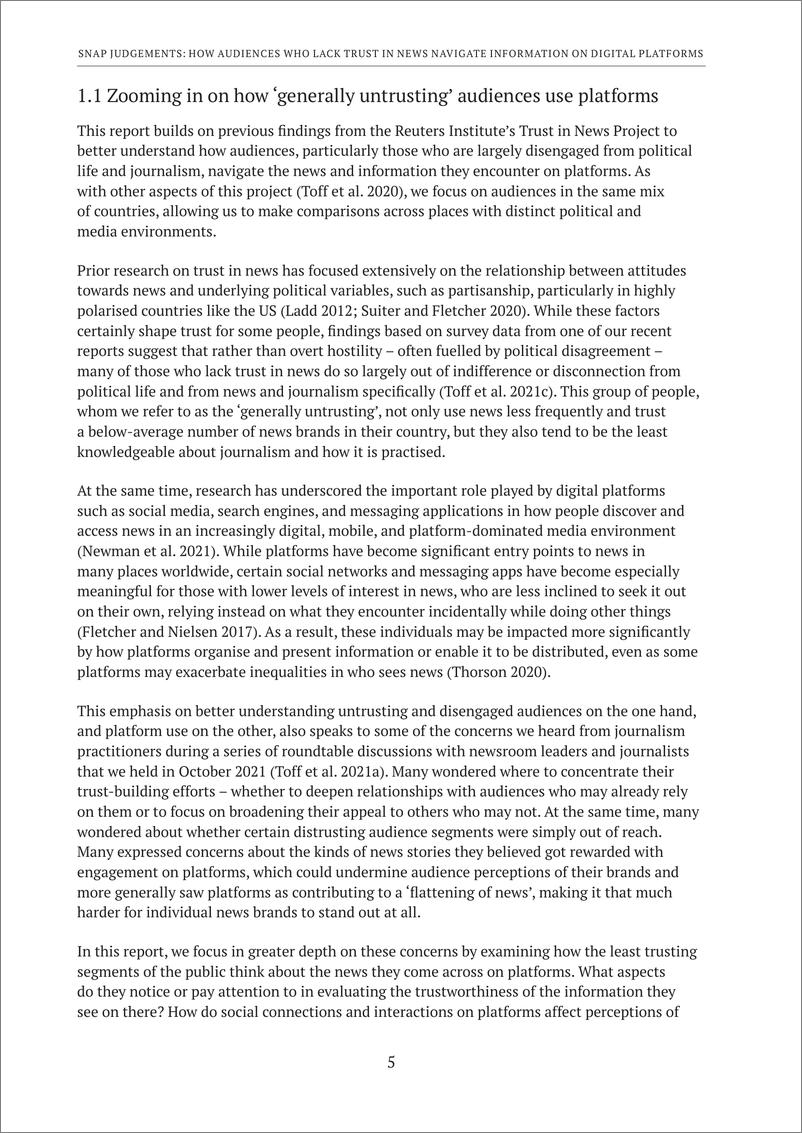 《路透社新闻研究所-快速判断：对新闻缺乏信任的受众如何在数字平台上浏览信息（英）-2022.3-46页》 - 第8页预览图