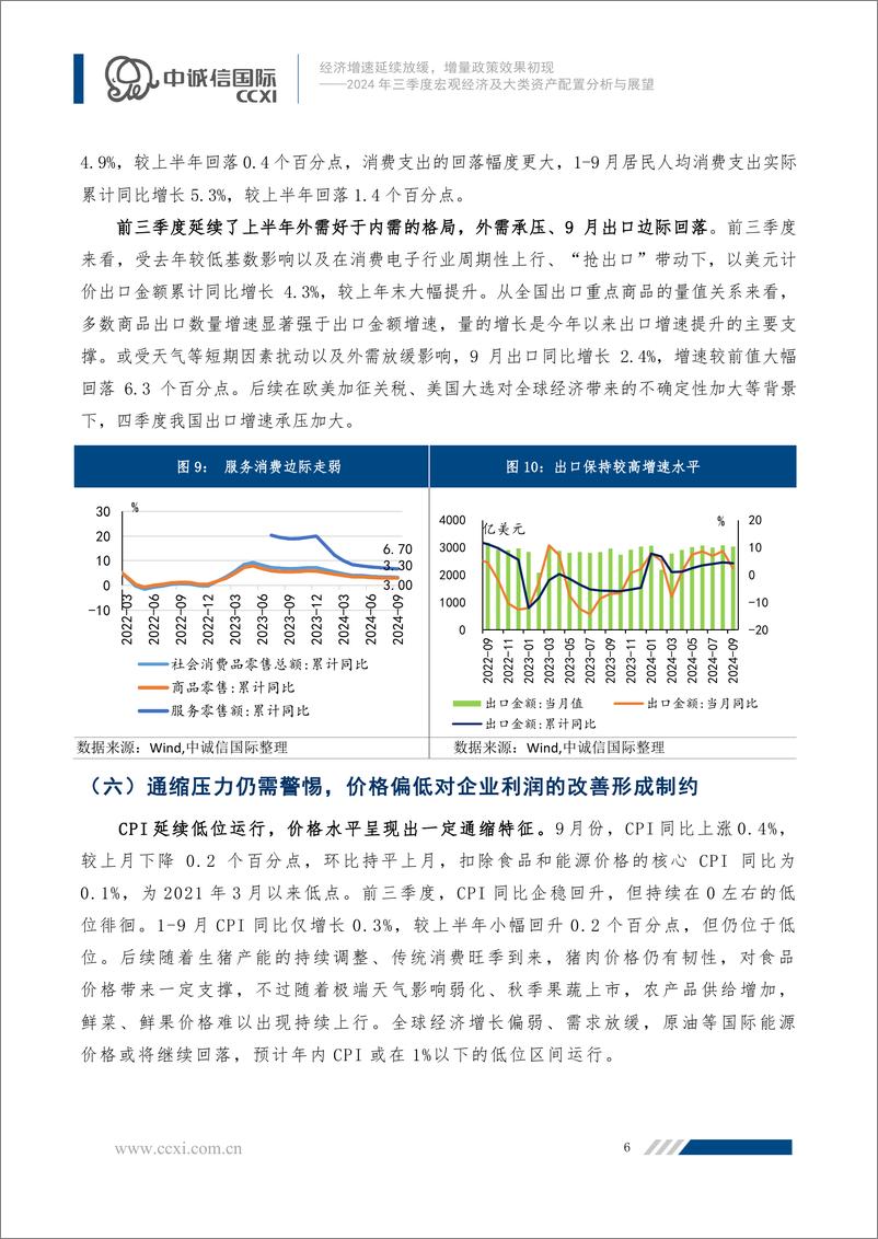 《2024年三季度宏观经济及大类资产配置分析与展望：经济增速延续放缓，增量政策效果初现-241114-中诚信国际-16页》 - 第7页预览图