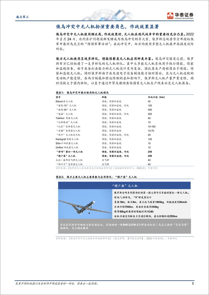 《航天军工行业：军用无人机，战场新宠儿-20230913-华泰证券-41页》 - 第6页预览图