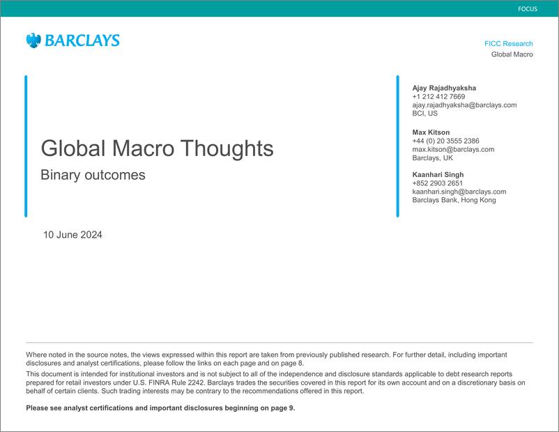 《Barclays_Global_Macro_Thoughts_Binary_outcomes》 - 第1页预览图