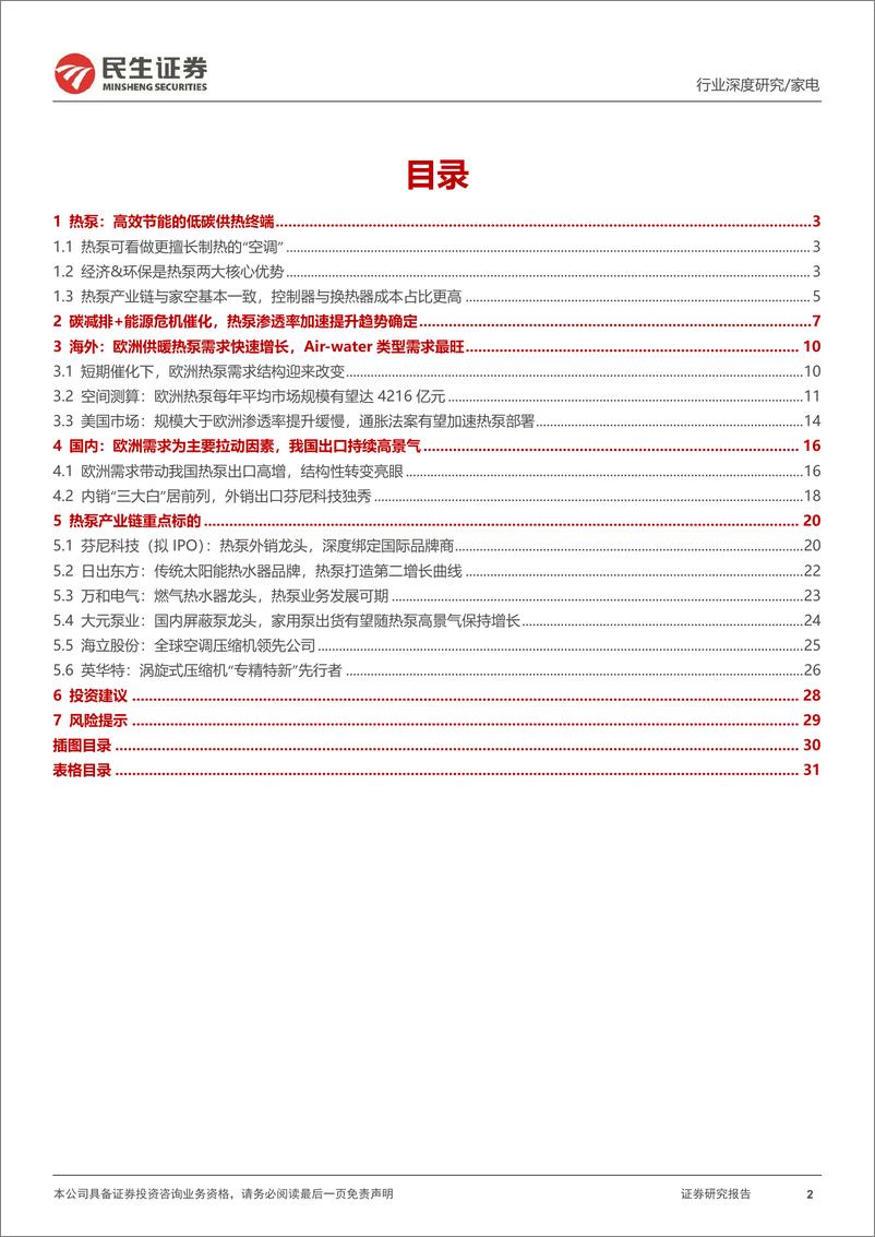 《热泵行业深度报告：景气度与成长性兼具，把握热泵行业投资机会20230529-民生证券-32页》 - 第3页预览图