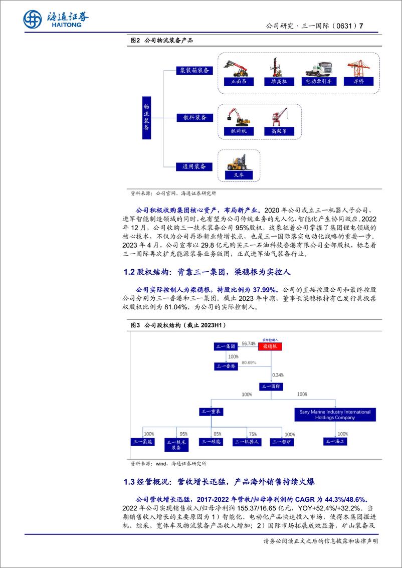 《海通证券-三一国际-0631.HK-公司研究报告：煤矿物流装备双驱动，新兴业务未来可期》 - 第7页预览图