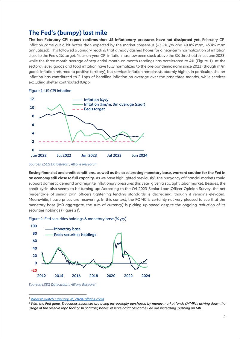 《Allianz安联：2024美联储最后一英里的颠簸，是Bankof Japan的时候了，也是为什么人工智能反弹是互联网泡沫的现金丰富版本（英文版）》 - 第2页预览图