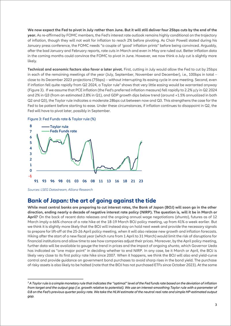 《Allianz安联：2024美联储最后一英里的颠簸，是Bankof Japan的时候了，也是为什么人工智能反弹是互联网泡沫的现金丰富版本（英文版）》 - 第3页预览图