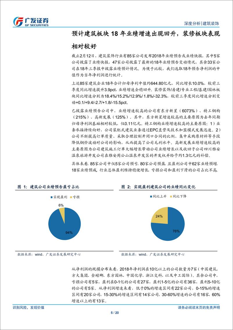 《建筑行业2018年业绩预告分析：业绩增速企稳回升，建筑央企订单回暖-20190213-广发证券-20页》 - 第6页预览图