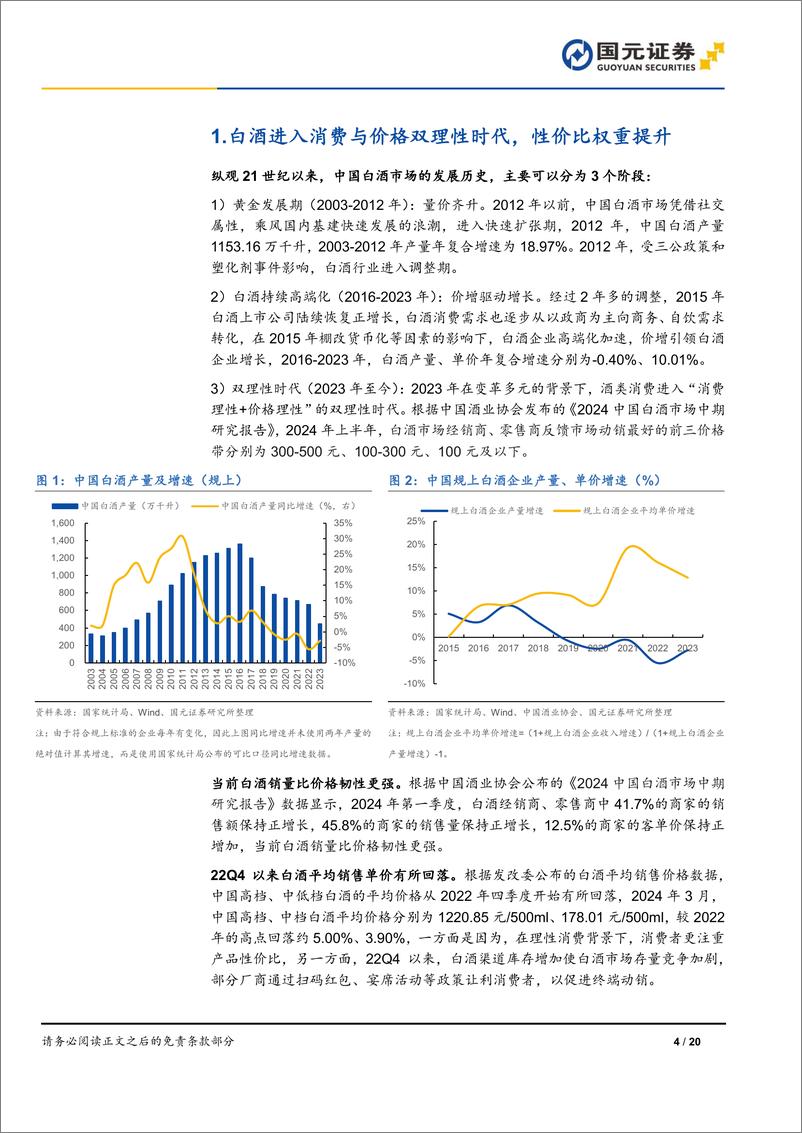 《白酒行业深度报告：洞察趋势，把握白酒双理性机遇-240910-国元证券-20页》 - 第4页预览图