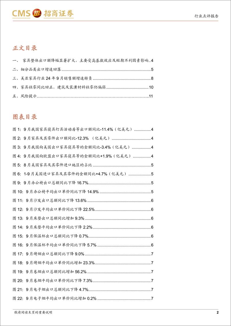 《轻工出口%26跨境电商%26家具行业社零数据点评(2024年9月)：9月出口数据显示欧美需求疲软，国内家具社零同比回正-241026-招商证券-12页》 - 第2页预览图