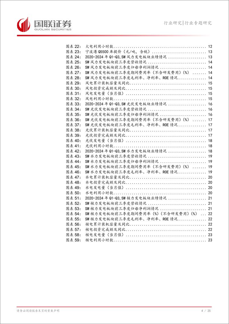 《电力行业2024Q3业绩总结：行业较为低配，电力资产盈利稳定-241104-国联证券-26页》 - 第5页预览图