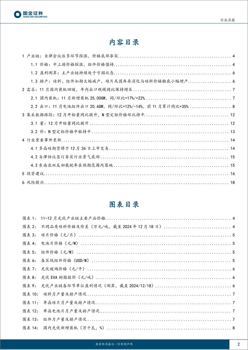 《光伏行业月度跟踪：国内需求回暖，自律启动夯实价格底部-241225-国金证券-20页》 - 第2页预览图