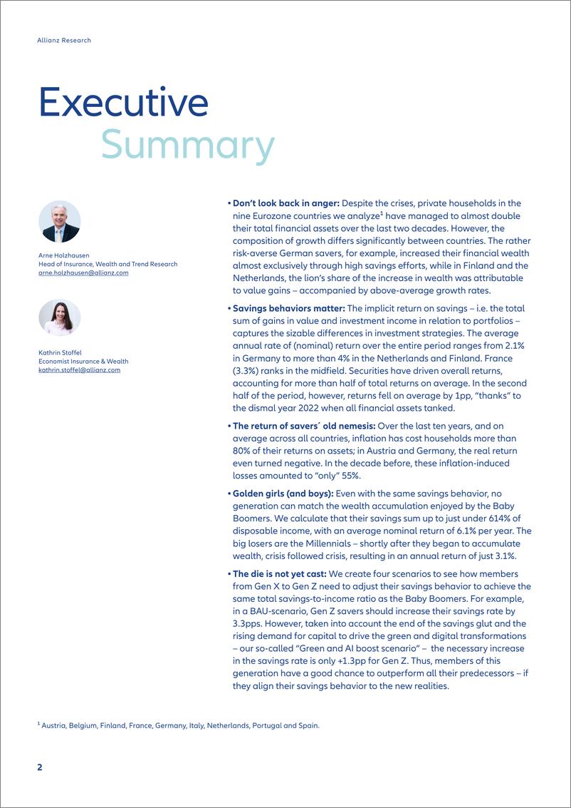 《Allianz安联：2024欧元区国家和世代储蓄的比较报告（英文版）》 - 第2页预览图